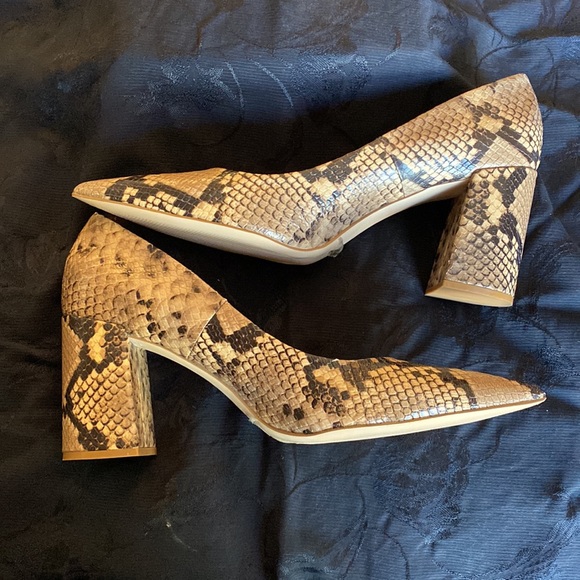 Zara Basic Pumps Size 41 (9.5 US) Brown Snakeskin New Without Tags - Picture 2 of 7